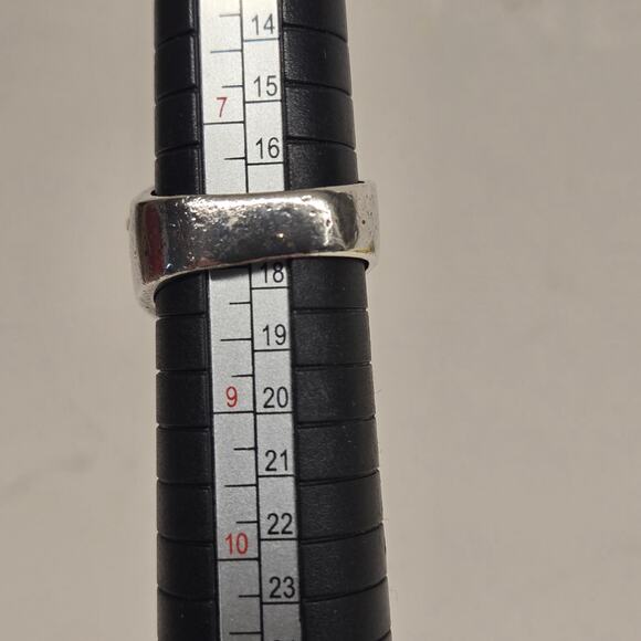 Vintage Mexico .925 Sterling Grooved Chunky Modernist Design Ring, Size 8, 12 gr - Picture 5 of 7